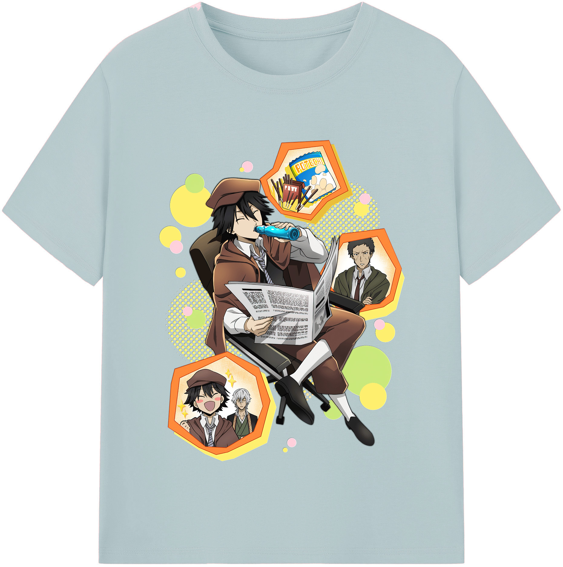 （画像用） 文豪ストレイドッグス Bungo Stray Dogs 綿100％半袖Tシャツ（フロントプリント）